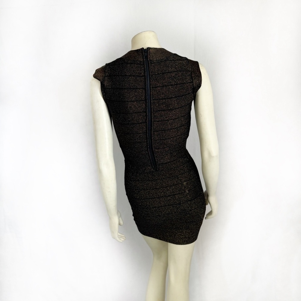 French Connection Shimmer Stretch Bandage Bodycon Party Mini Dress Size 4 - Picture 6 of 8